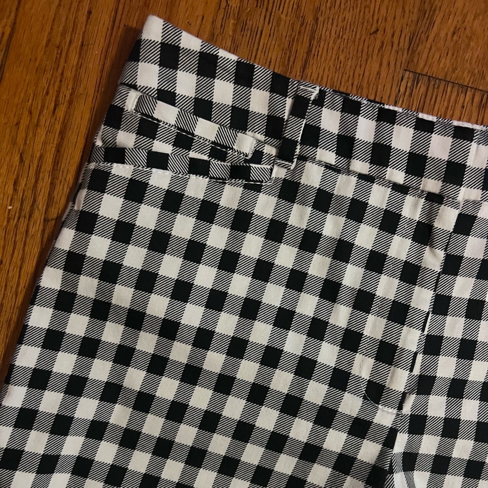 White House Black Market Black and White Checkered Shorts